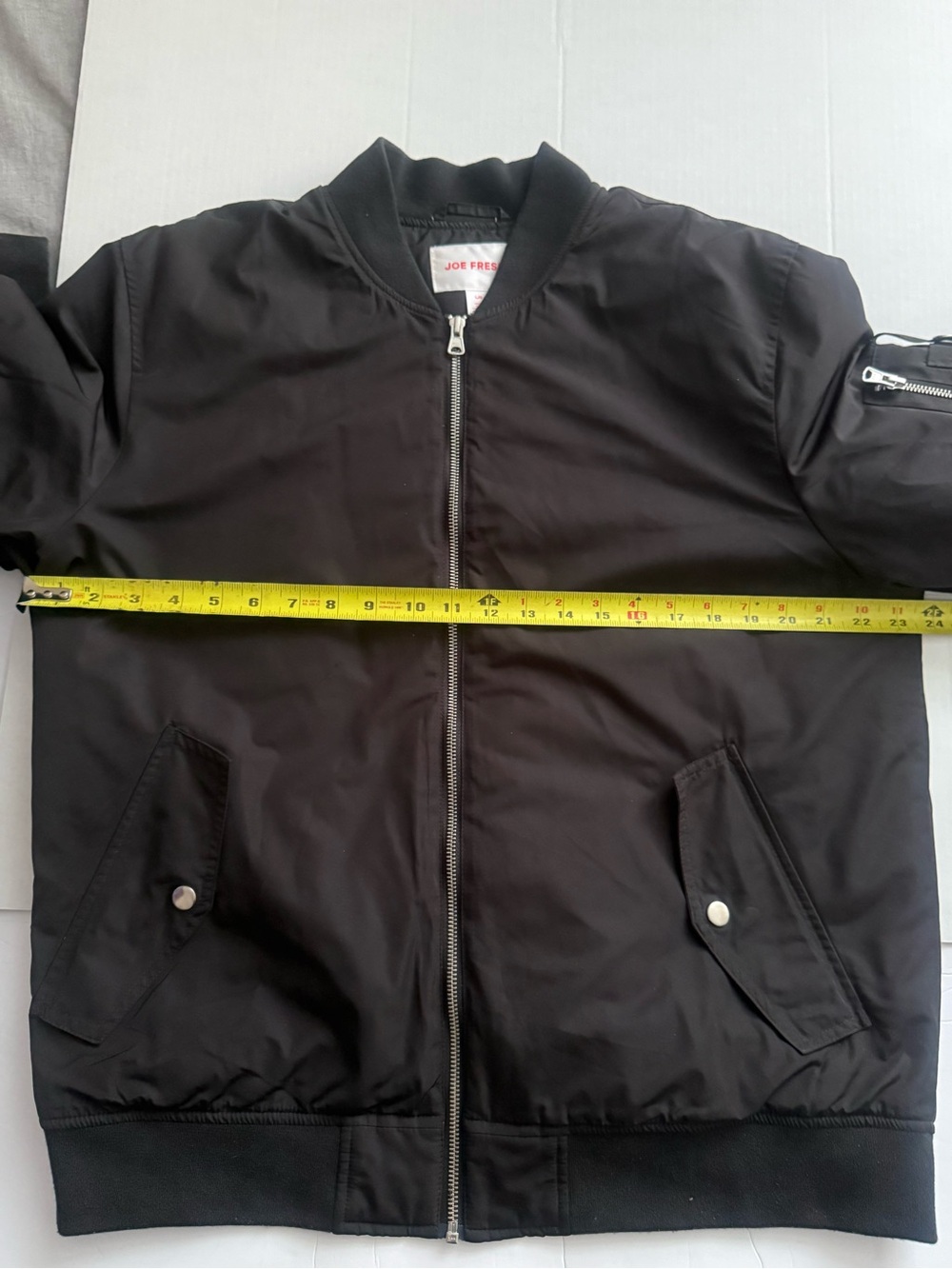 Joe Fresh Black Men’s Bomber Jacket with Zip Pocket - Picture 5 of 6